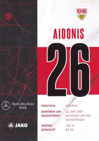 Autogramm Fussball | VfB Stuttgart | 2020 | Antonis AIDONIS
