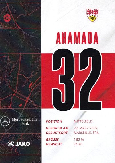 Autogramm Fussball | VfB Stuttgart | 2020 | Naouirou AHAMADA