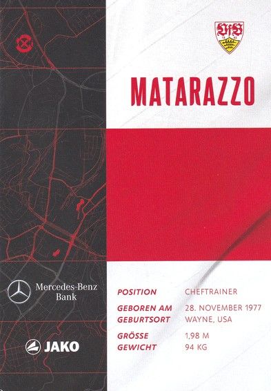 Autogramm Fussball | VfB Stuttgart | 2020 | Pellegrino MATARAZZO