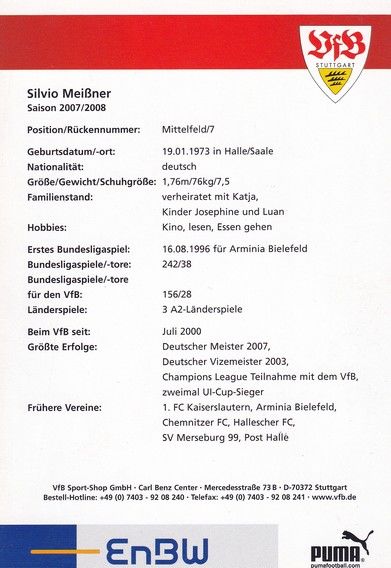 Autogramm Fussball | VfB Stuttgart | 2007 | Silvio MEISSNER