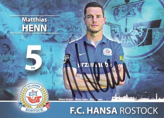 Autogramm Fussball | Hansa Rostock | 2015 | Matthias HENN
