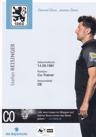 Autogramm Fussball | TSV 1860 München | 2022 | Stefan REISINGER