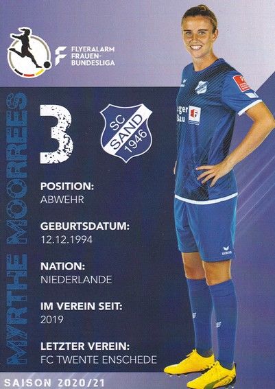 Autogramm Fussball (D) | SC Sand 1946 | 2020 | Myrthe MOORREES