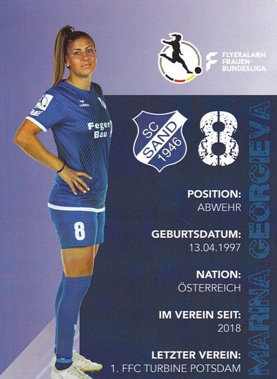 Autogramm Fussball (D) | SC Sand 1946 | 2020 | Marina GEORGIEVA
