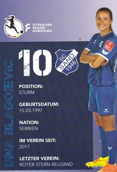 Autogramm Fussball (D) | SC Sand 1946 | 2020 | Dina BLAGOJEVIC
