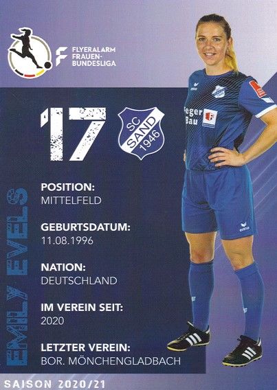 Autogramm Fussball (D) | SC Sand 1946 | 2020 | Emily EVELS
