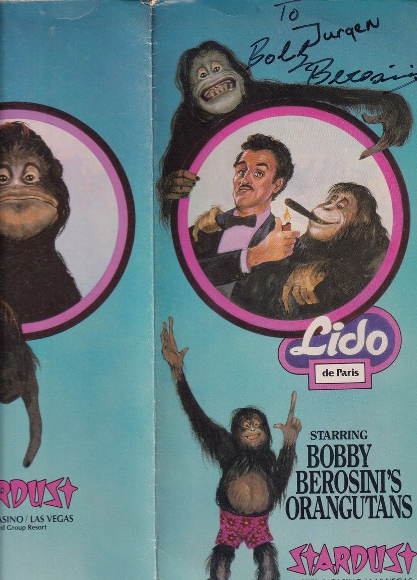 Autogramm Zirkus | Bobby BEROSINI | 1970er (Broschüre Las Vegas) Orangutans