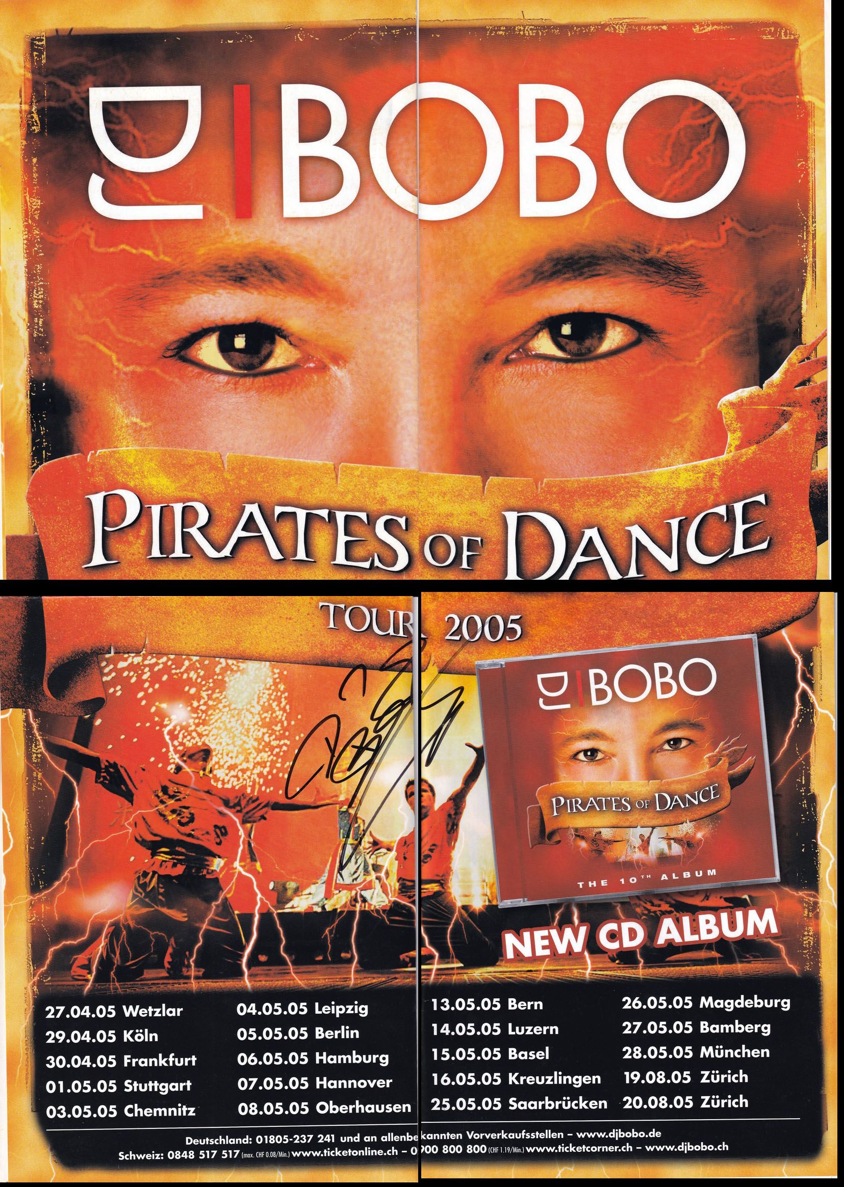 Autogramm Pop | DJ BOBO | 2005 "Pirates Of Dance" Tour 2005 (Poster XXL)
