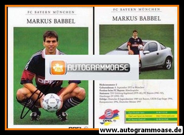 Autogramm Fussball | FC Bayern M&uuml;nchen | 1997 | Markus BABBEL 