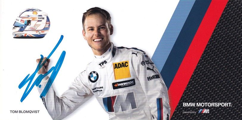 Autogramm Tourenwagen | Tom BLOMQVIST | 2017 (Portrait Color) BMW