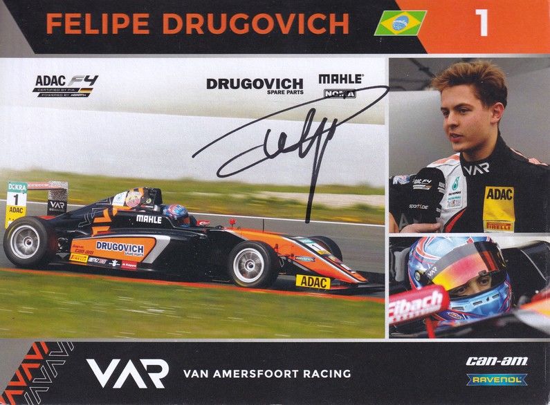Autogramm Formel 4 | Felipe DRUGOVICH | 2017 (Collage Color XL) VAR