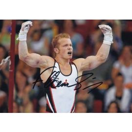 Autogramm Turnen | Fabian HAMBÜCHEN | 2010er Foto (Jubelszene Color XM) OS-Gold