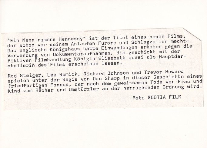 Filmfoto (USA) | Lee REMICK + Rod STEIGER | 1975 "Hennessy" XM