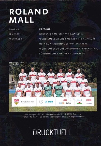 Autogramm Fussball | VfB Stuttgart | 2022 TM | Roland MALL 