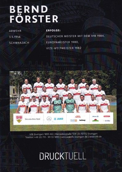 Autogramm Fussball | VfB Stuttgart | 2022 TM | Bernd FÖRSTER