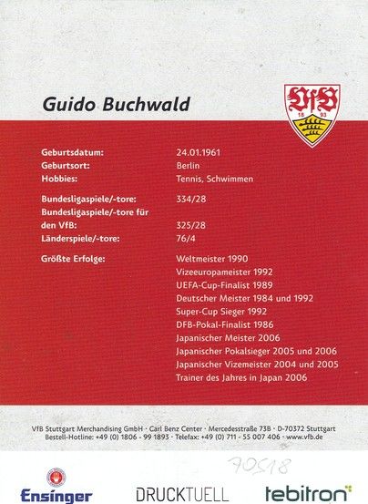 Autogramm Fussball | VfB Stuttgart | 2014 TM | Guido BUCHWALD