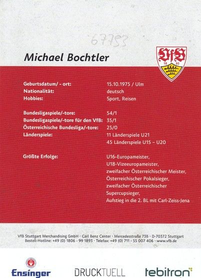 Autogramm Fussball | VfB Stuttgart | 2014 TM | Michael BOCHTLER