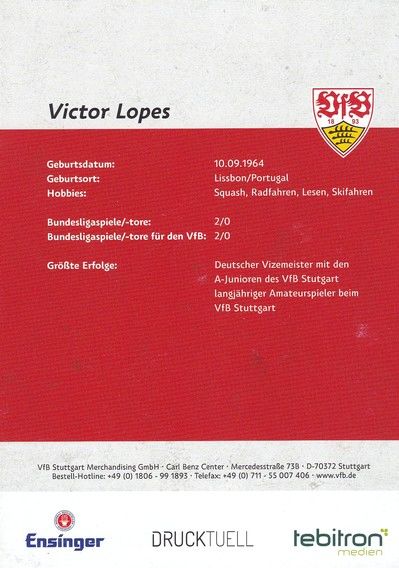 Autogramm Fussball | VfB Stuttgart | 2014 TM | Victor LOPES 