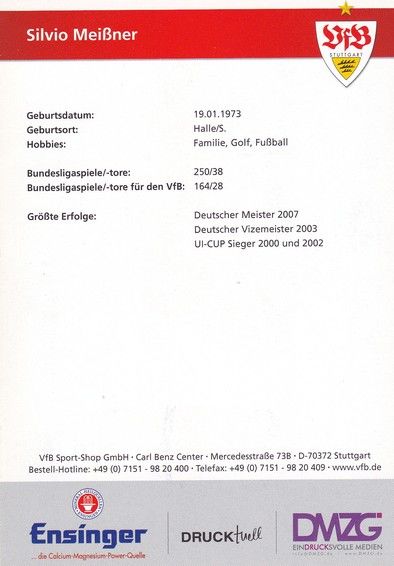 Autogramm Fussball | VfB Stuttgart | 2012 TM | Silvio MEISSNER 