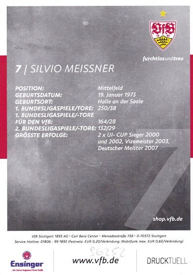 Autogramm Fussball | VfB Stuttgart | 2017 TM | Silvio MEISSNER