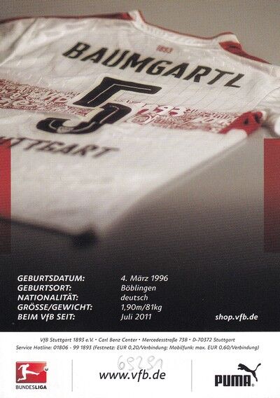 Autogramm Fussball | VfB Stuttgart | 2016 | Timo BAUMGARTL