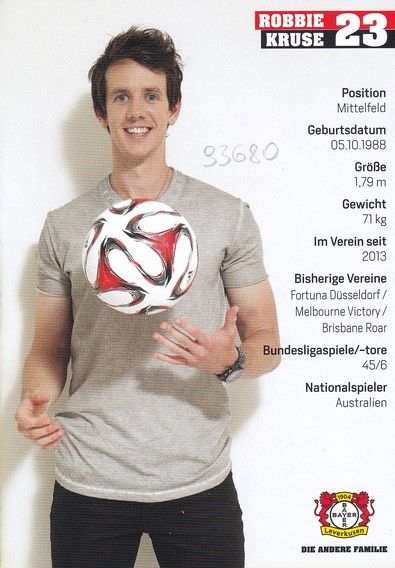 Autogramm Fussball | Bayer Leverkusen | 2014 | Robbie KRUSE