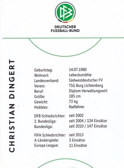 Autogramm Fussball | Schiedsrichter | 2021 Örtliche | Christian DINGERT