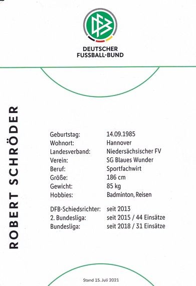 Autogramm Fussball | Schiedsrichter | 2021 Örtliche | Robert SCHRÖDER
