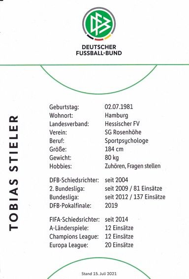 Autogramm Fussball | Schiedsrichter | 2021 Örtliche | Tobias STIELER