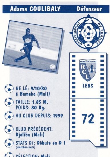 Autogramm Fussball | RC Lens / Mali | 2000er | Adama COULIBALY