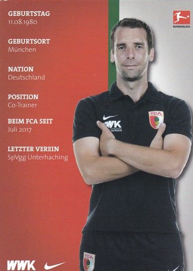 Autogramm Fussball | FC Augsburg | 2017 | Florian ERNST