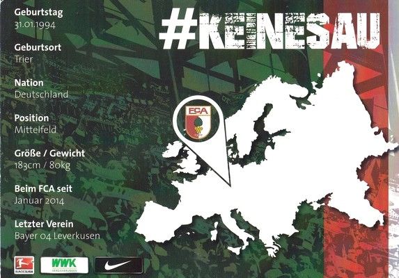 Autogramm Fussball | FC Augsburg | 2015 | Dominik KOHR