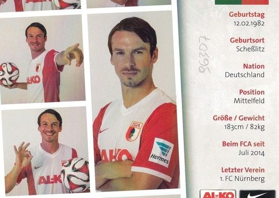 Autogramm Fussball | FC Augsburg | 2014 | Markus FEULNER