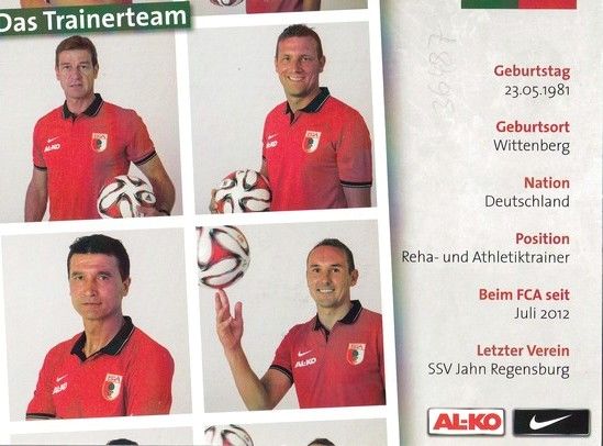 Autogramm Fussball | FC Augsburg | 2014 | Thomas BARTH