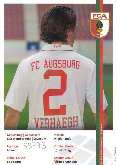 Autogramm Fussball | FC Augsburg | 2011 | Paul VERHAEGH