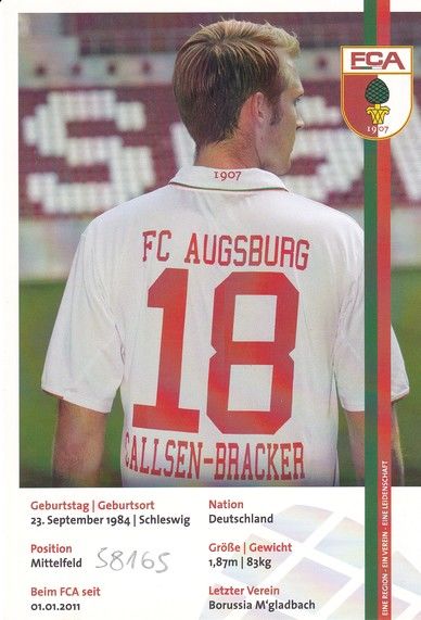 Autogramm Fussball | FC Augsburg | 2011 | Jan-Ingwer CALLSEN-BRACKER 