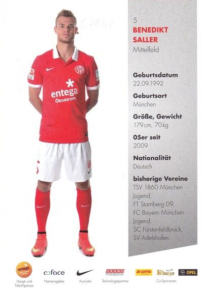 Autogramm Fussball | FSV Mainz 05 | 2014 | Benedikt SALLER
