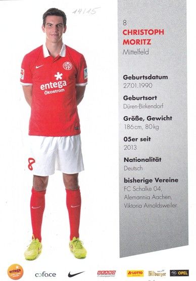Autogramm Fussball | FSV Mainz 05 | 2014 | Christoph MORITZ