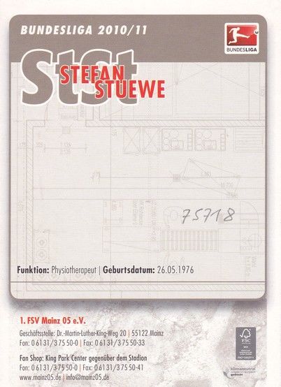 Autogramm Fussball | FSV Mainz 05 | 2010 | Stefan STÜWE