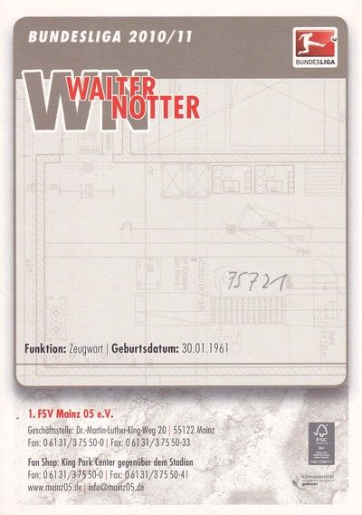 Autogramm Fussball | FSV Mainz 05 | 2010 | Walter NOTTER