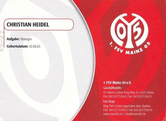 Autogramm Fussball | FSV Mainz 05 | 2008 | Christian HEIDEL