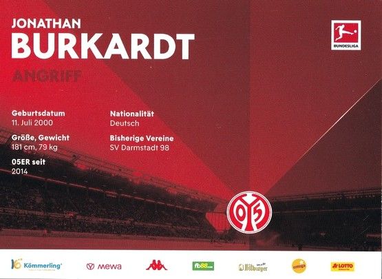 Autogramm Fussball | FSV Mainz 05 | 2022 | Jonathan BURKARDT