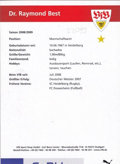 Autogramm Fussball | VfB Stuttgart | 2008 | Raymond BEST