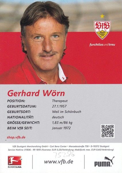 Autogramm Fussball | VfB Stuttgart | 2014 | Gerhard WÖRN