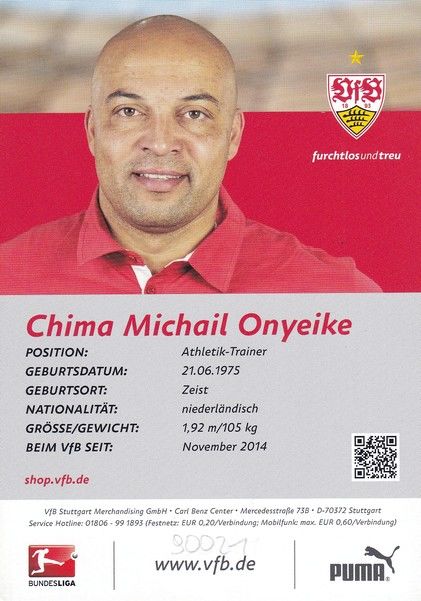 Autogramm Fussball | VfB Stuttgart | 2014 | Chima ONYEIKE