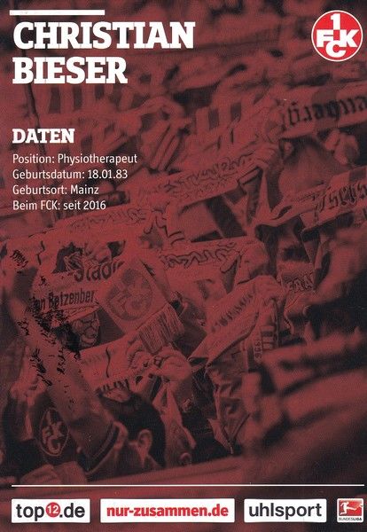 Autogramm Fussball | 1. FC Kaiserslautern | 2016 | Christian BIESER