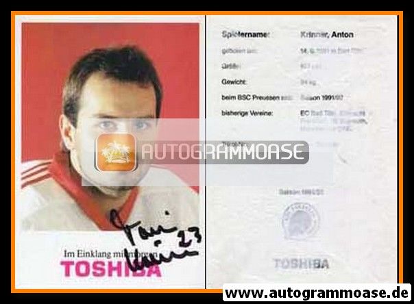 Autogramm Eishockey | BSC Preussen Berlin | 1991 | Anton KRINNER