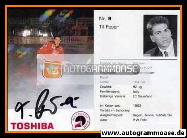 Autogramm Eishockey | BSC Preussen Berlin | 1992 | Til FESER