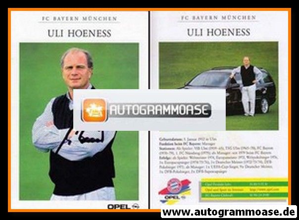 Autogramm Fussball | FC Bayern M&uuml;nchen | 1997 | Uli HOENESS
