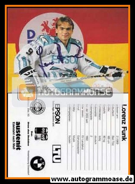 Autogramm Eishockey | Düsseldorfer EG | 1992 | Lorenz FUNK